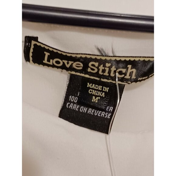 Vintage Love Stitch Blouse Top White Size Medium Style IMPC720 - Picture 3 of 5